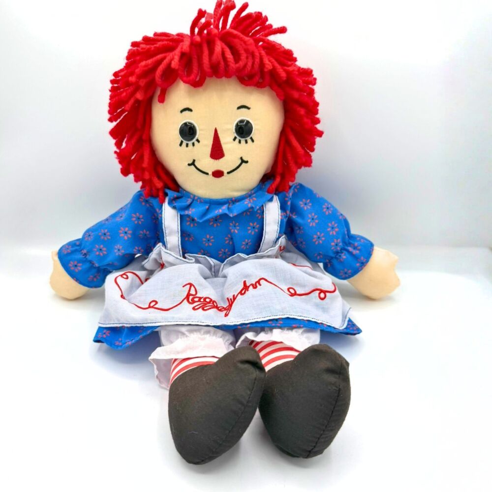 Vintage Raggedy Ann Doll Plush 18" Applause Collectible Soft Toy Nursery Decor